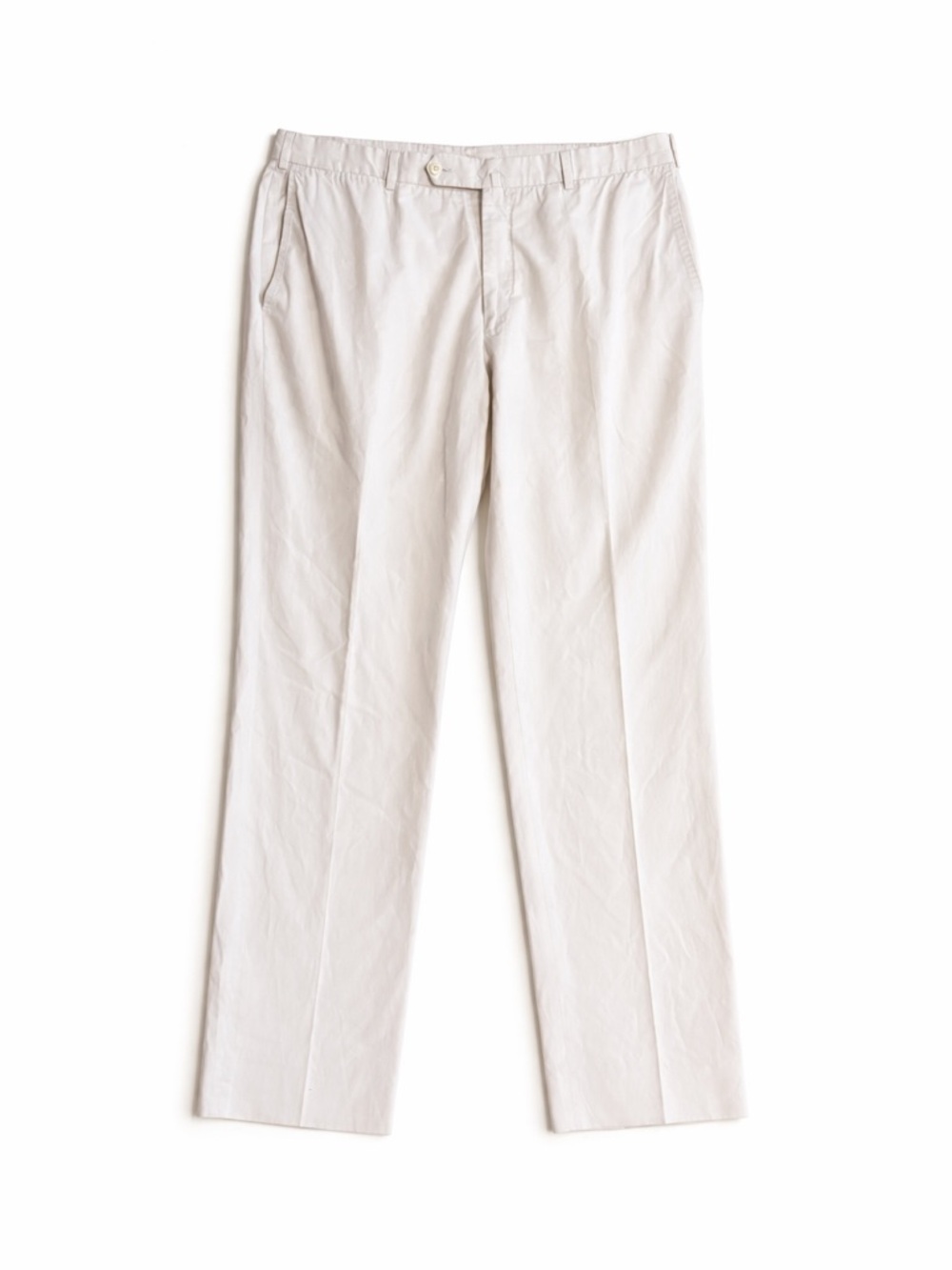 Ermenegildo Zegna Men's Straight-Leg Chinos in Off-White